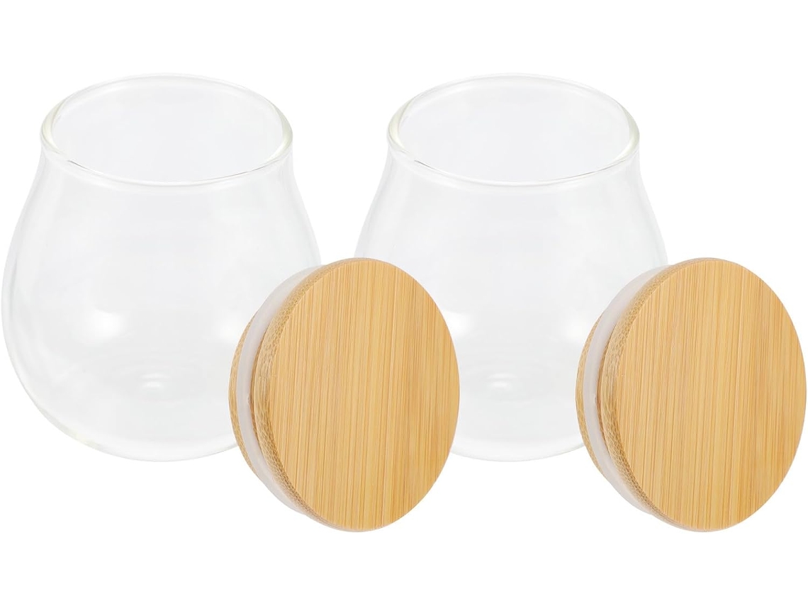 Pequenos Potes De Vidro Herméticos, 2 Unidades, Para Chá E Grãos