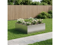 Vidaxl Vaso De Jardim Prateado 100 X 100 X 50 Cm Aço Inoxidável
