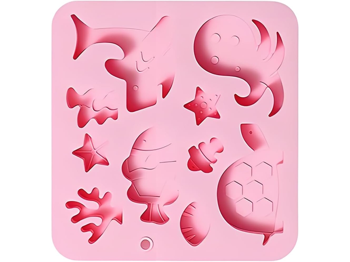 Forma De Silicone Para Chocolate, 10 Cavidades Com Tema De Animais.
