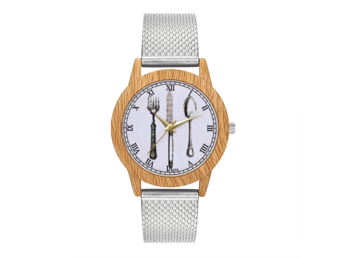 Relógio de pulso Zhoulianfa Mesh para homens e mulheres, modelo simples e moderno, quartzo T74-f prateado.