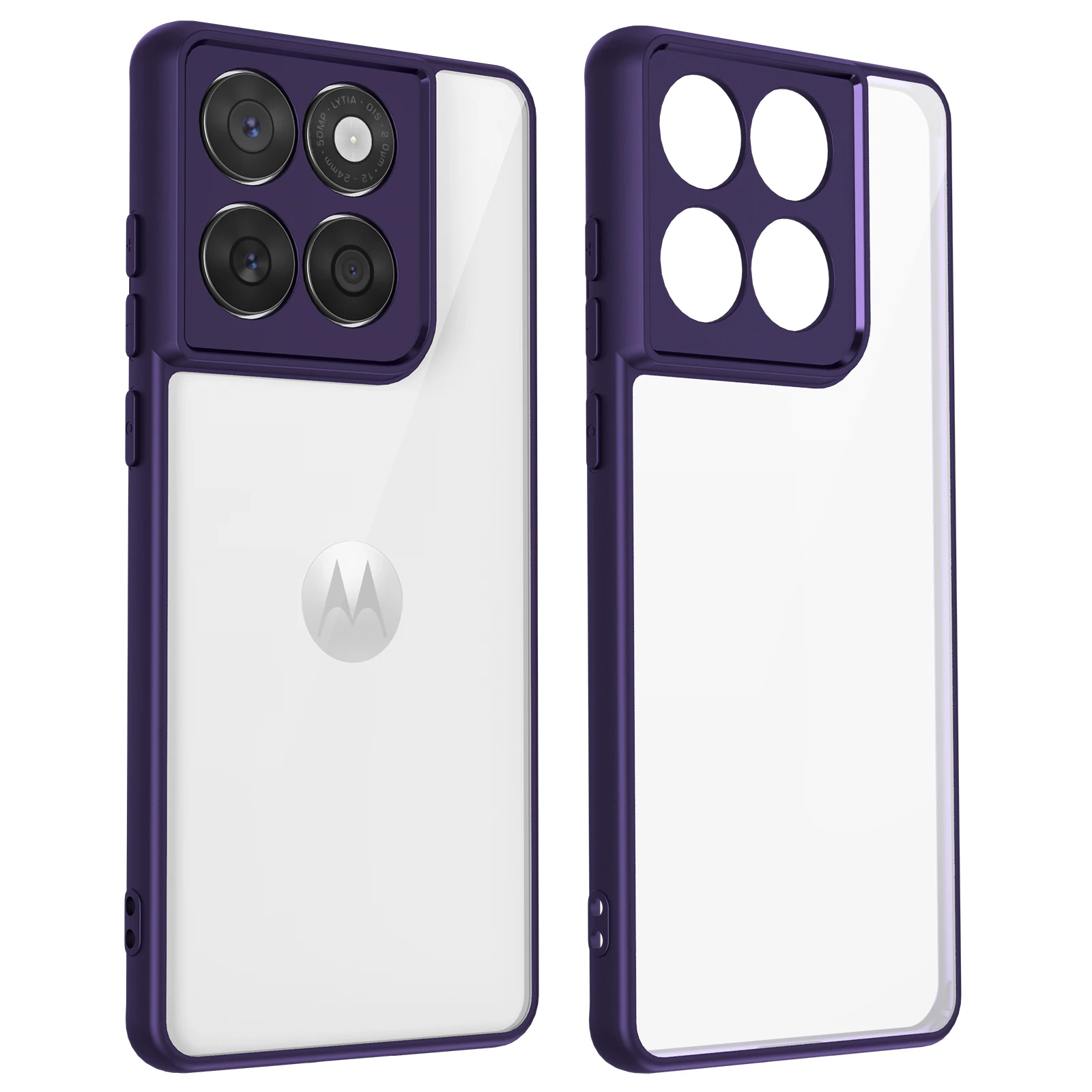 (roxo, Motorola Moto G86) Capa Protetora Transparente Fosca Para Motorola, Com Protetor De Lente.