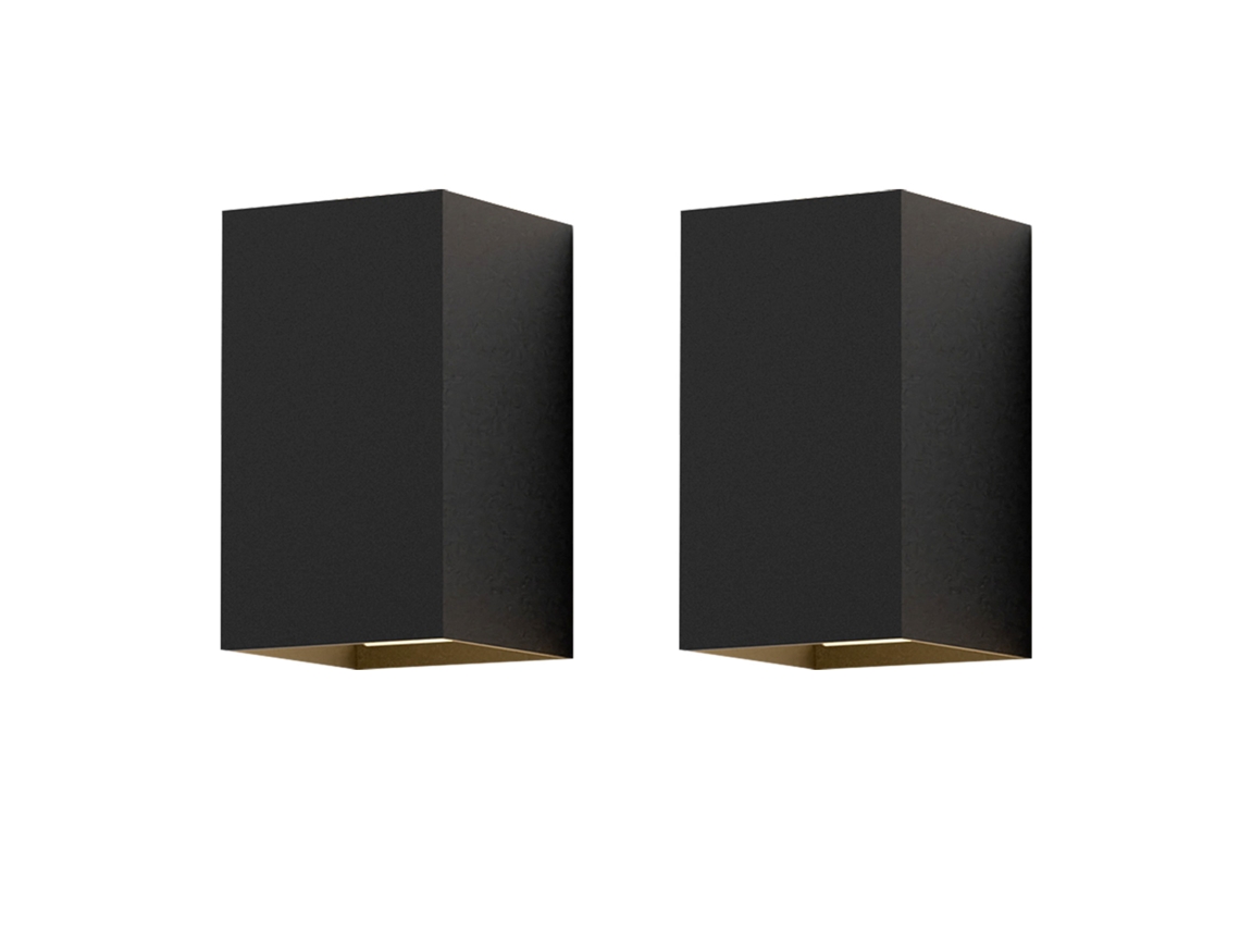 2 Peças Aplique Led para Exterior e Interior: Iluminação de Parede Preta Lâmpada para Exterior Parede de Casa 5 W Ip65 Branco Quente 3000K NETTLIFE