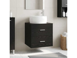 Vidaxl Vaidade Com Pia Suspensa Carvalho Preto 49,5 X 44,5 X 66 Cm
