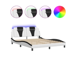 Bed Frame, Bed Frames Vidaxl Branco Couro Artificial (160 X 200 Cm)