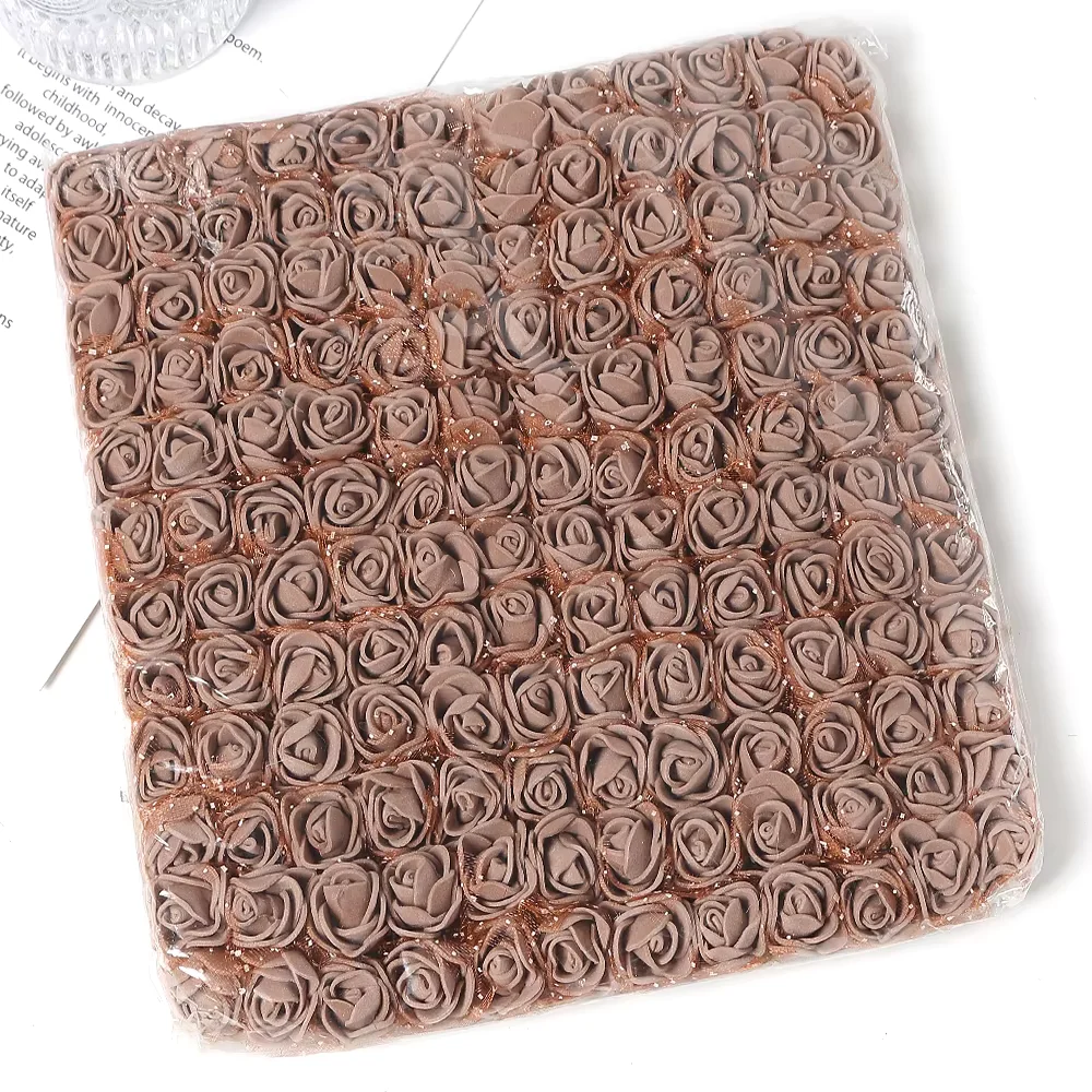 (marrom) Buquê Artificial Com 144 Rosas De 10 Cm - Acessório Para Presente Diy