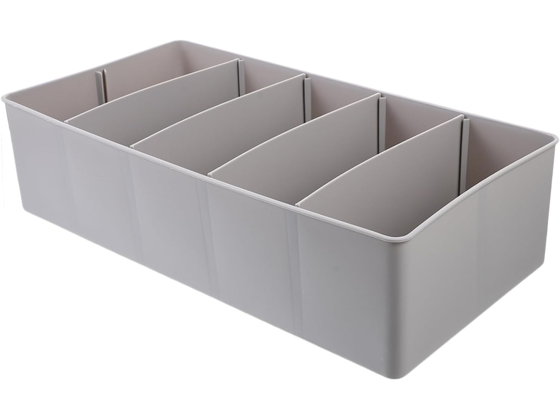 Bandeja Porta-moedas Cinza Com 5 Compartimentos, Organizador De Mesa Multifuncional