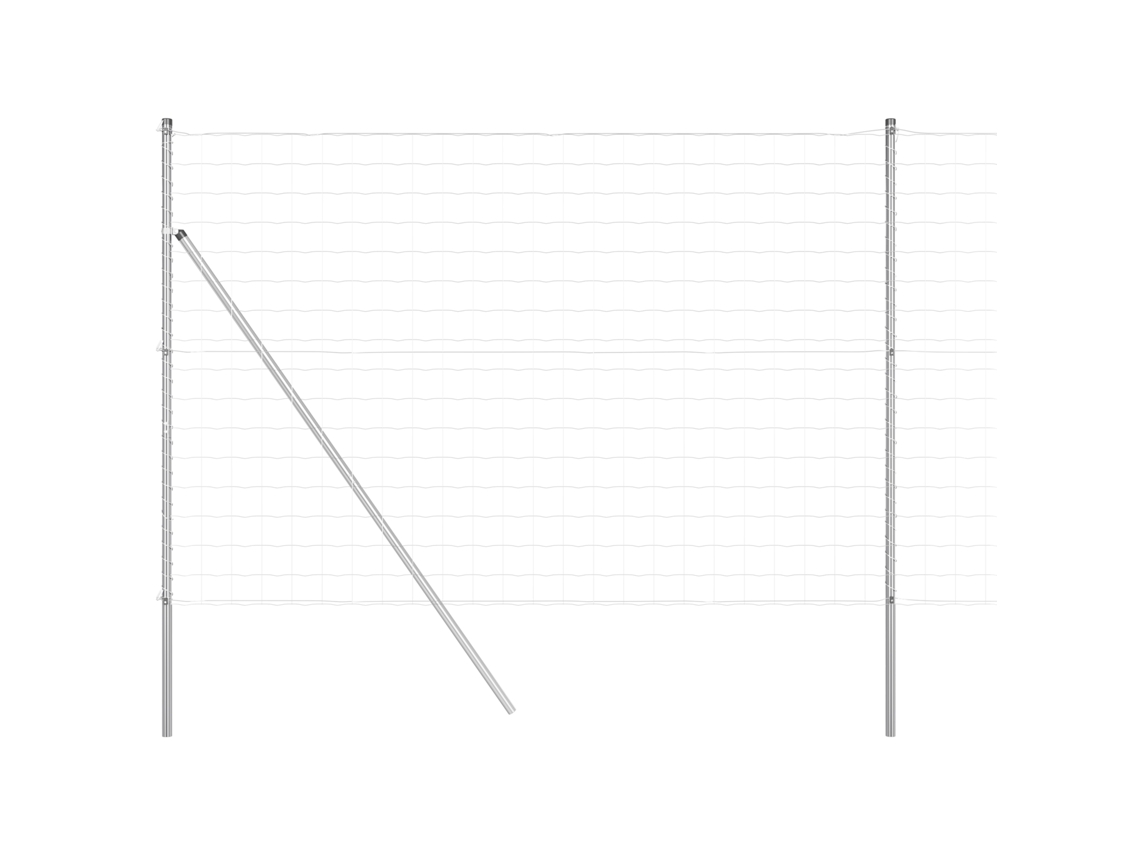 Conjunto 1 Cerca Externa Vidaxl Prateado Aço (10 X 1,6 M)