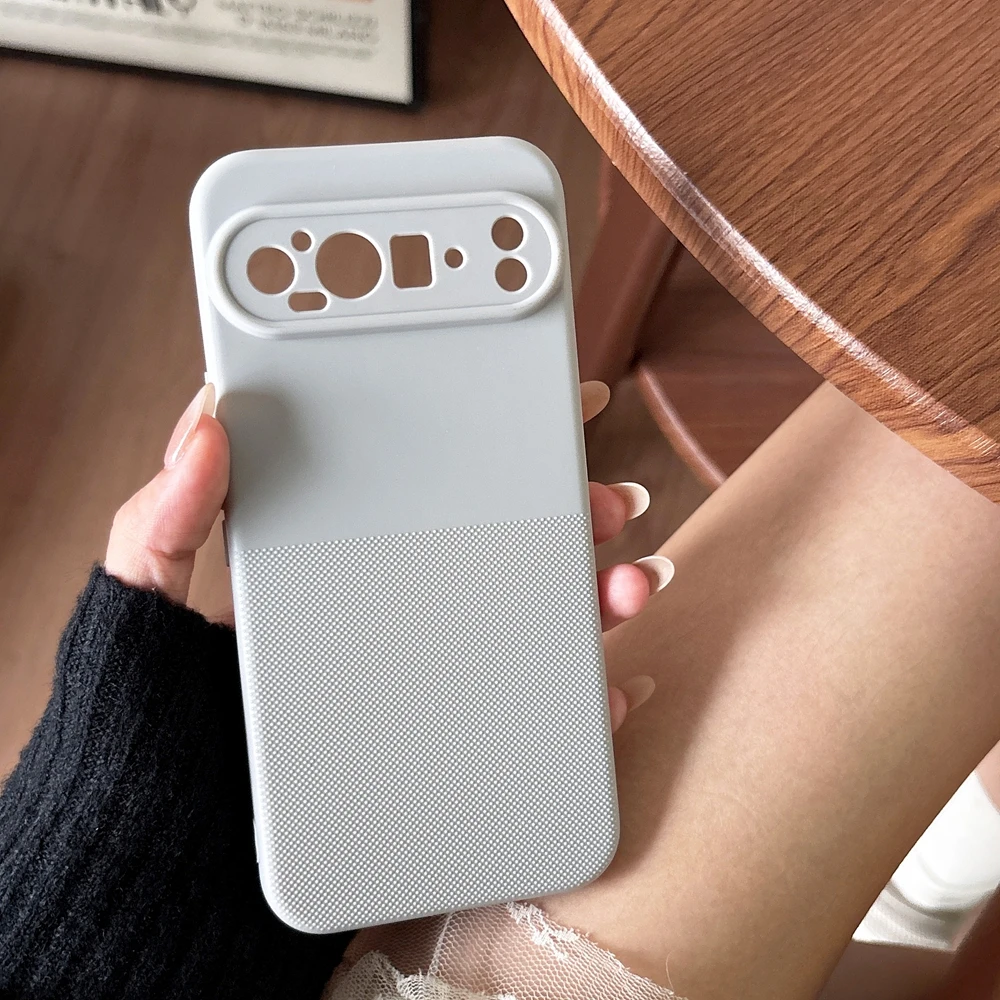 Capa Ultrafina Fosca Em Tpu Para Celular (google Pixel 9 Pro Xl Cinza), Resistente A Impactos.