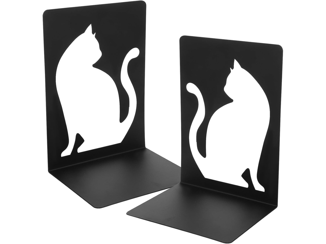 Suportes De Livros Decorativos Metal Homsfou, Com Design De Gato, Para Decoração Escolar, Resistentes E Antiderrapantes