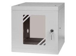 Gabinete Rack 10 6u, Suporte de Vidro 300mm, Cinza