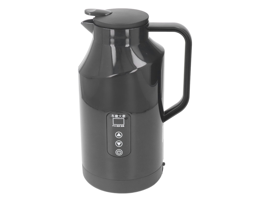 Chaleira Elétrica para Carro 12v/24v 1500ml 200w Inox com Display e Plug de Cigarro | S/MARCA