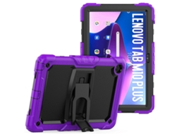 Capa de silicone Hengrongshen para Lenovo Tab M10 Plus 125fu 128fu Xiaoxin Pad 2022 10,6 polegadas com suporte e alça roxa (3ª geração)