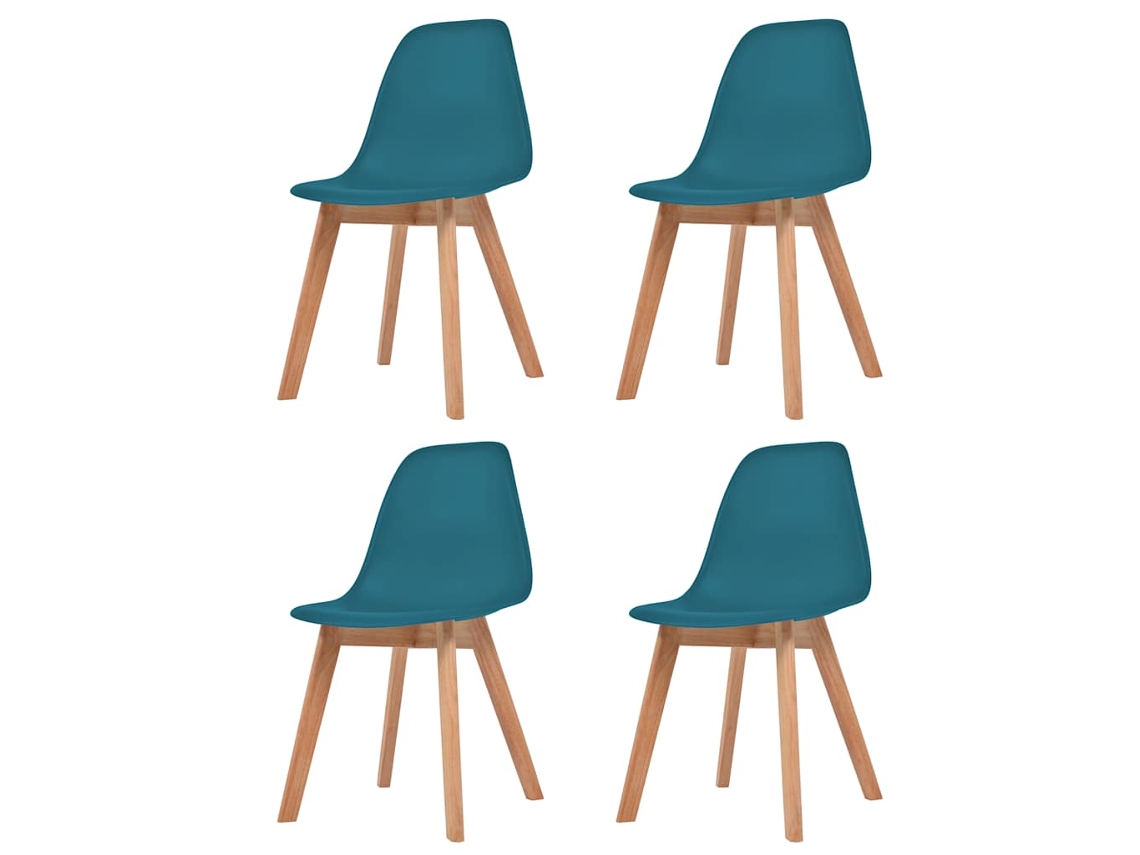 Vidaxl Cadeiras De Jantar 4 Pcs Plástico Turquesa