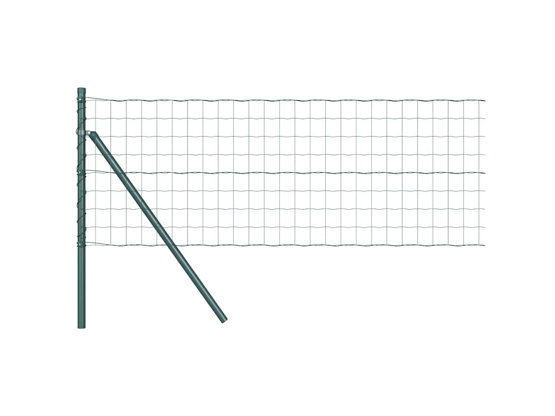 Cerca Com Poste Verde 0,6 X 25 M Aço E Pvc