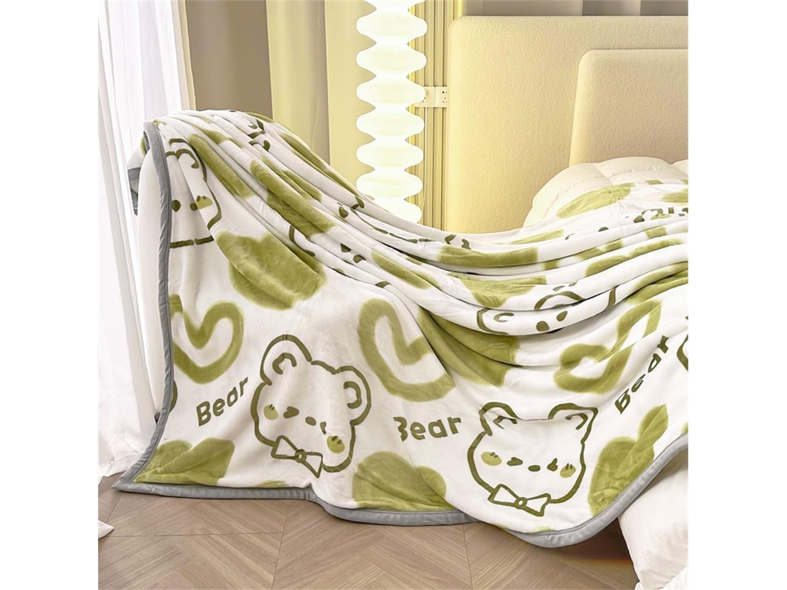 Manta de Lã com Estampa Animais Desenho Animado Fansu Microfibra Macia e Quente para o Inverno Colcha Fofa Qua