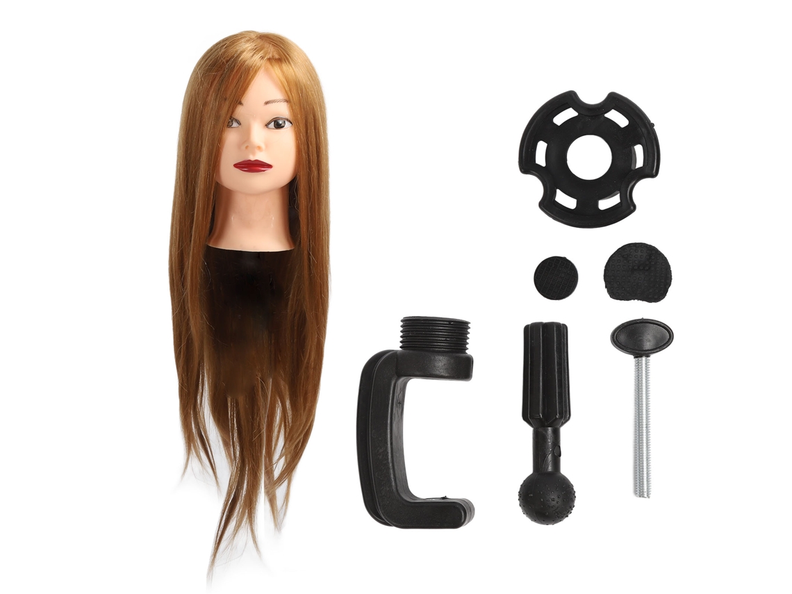 Cabeça De Manequim Flexível Com 85% De Cabelo Real Para Praticar Estilos De Cabelo