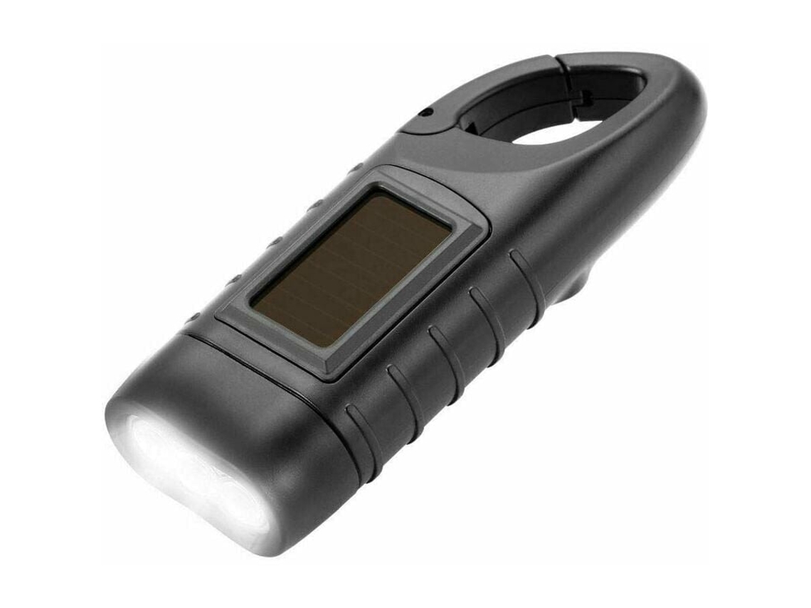 Lanterna Led Portátil Alimentada Por Energia Solar Com Manivela De Dínamo Para Camping, Montanhismo E Acampamento, Preta Aquaforge