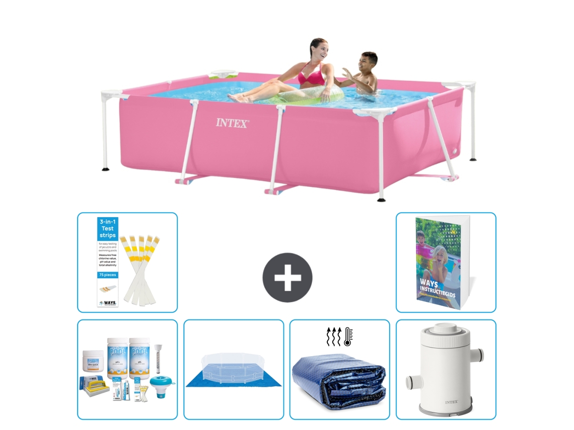 Piscina com Estrutura Retangular 220x150x60 Cm 5 peças S115 INTEX