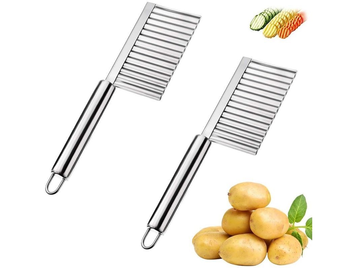 Cortador De Verduras Multifuncional De Acero Inoxidable, Cortador De Batatas Ondulado Para Frutas E Verduras 2 Piezas