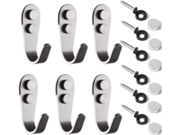 Ganchos De Parede Em Aço Inoxidável Para Casacos E Toalhas, Conjunto De 6 Peças, Ganchos Simples De Parede Com Rosca Para Casacos, Quarto E Roupão
