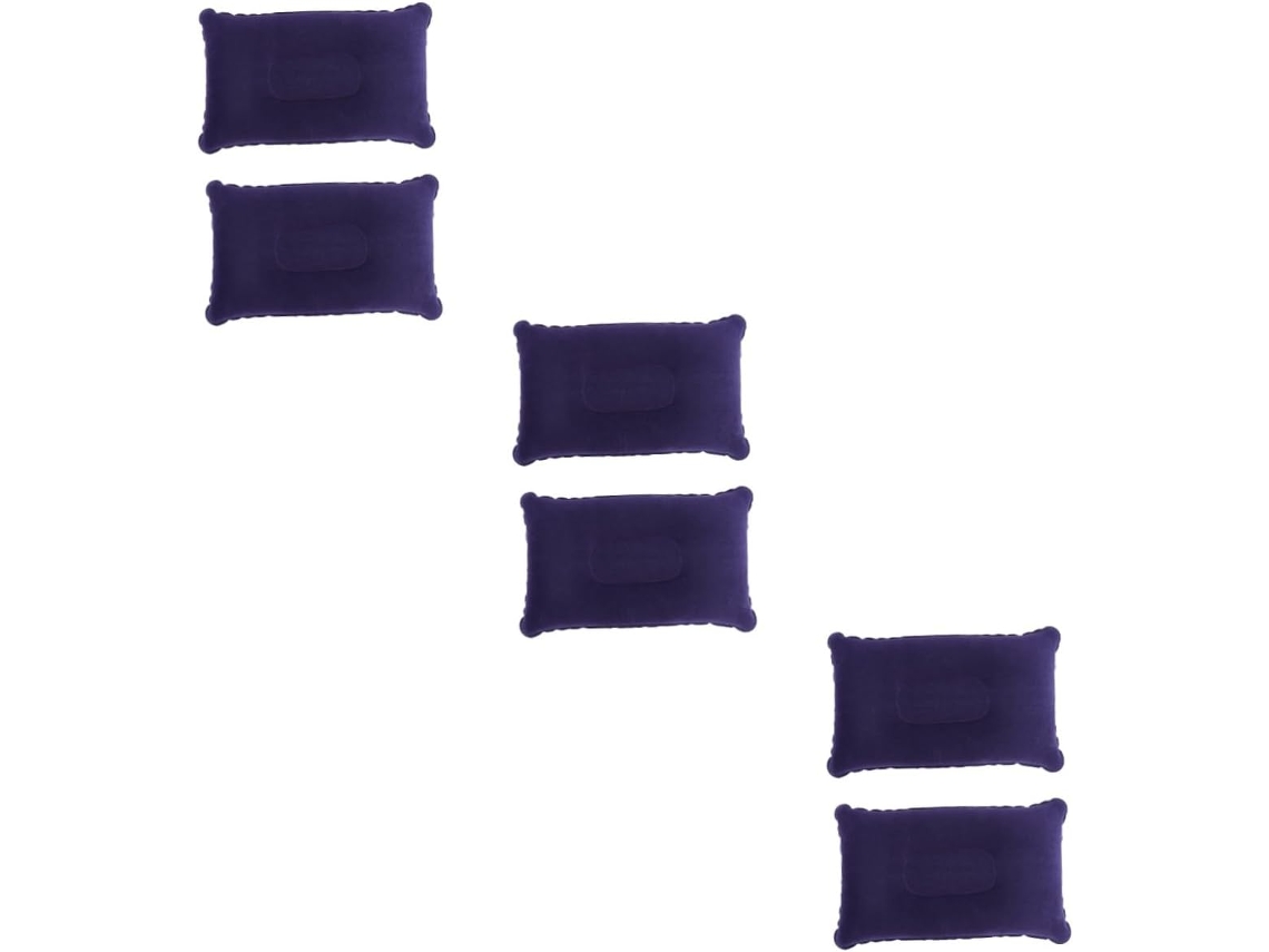 Conjunto de 3 Travesseiros Viagem Infláveis Ultraleves com Revestimento Aveludado para Pescoço, CHABERLU
