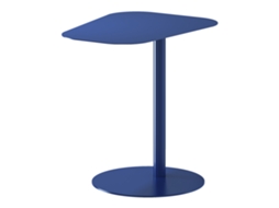 Mesa De Apoio Nastätten Trapezoidal Interior/exterior Em Metal 50 X 50 X 38 Cm Azul Escuro [EN.CASA]