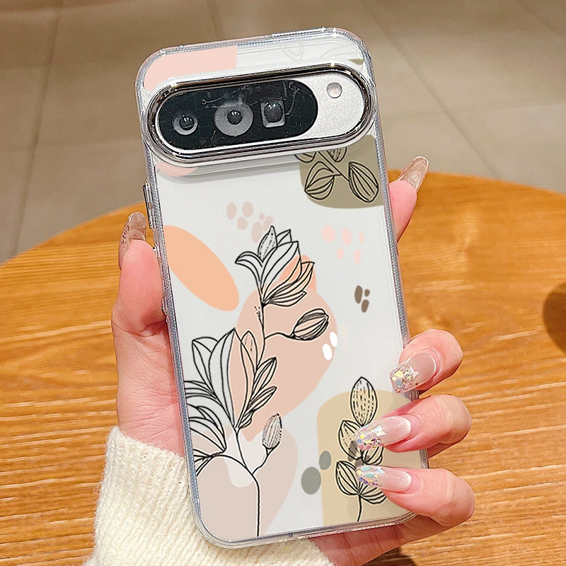 (capa Transparente Para Google Pixel 7 Com Estampa Floral Colorida, Tpu Macio À Prova De Choque)