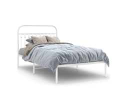 Estrutura de Cama em Metal com Cabeceira Branco MAISON EXCLUSIVE 107x203 cm