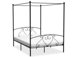 Estrutura de Cama Dossel Metal Preto (140x200cm)