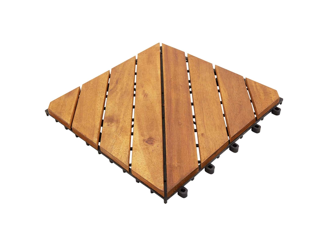 Vidaxl Telha De Deck 10 Unid. Castanho 30 X 30 Cm Madeira De Acácia