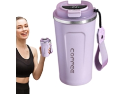 Caneca Térmica Inteligente, de Café Isolada com Visor Lcd Temperatura, Garrafa em Aço Inoxidável 304 CHABERLU