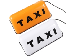 Placa de táxi retrô iluminada, 2 peças, design simples em ABS e COB para lâmpada.