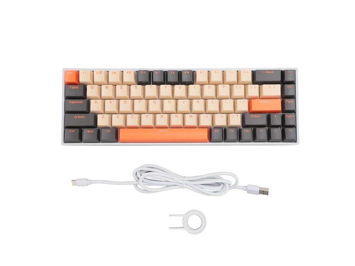 Omni-2026teclado Mecânico 60% 68 Teclas Switch Azul Retroiluminação Rgb Sem Fio Bluetooth 2.4g Cabo Usb-c Para Win