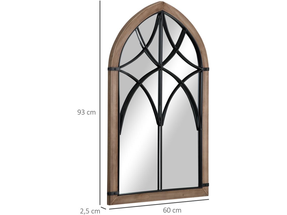 Espelho de Parede Mdf Cor Marrom 93x60x2.5 cm Homcom