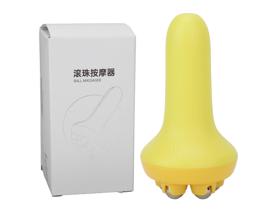 Rolo Meridiano Portátil Cinco Bolas Modeladoras Esportes Relaxamento Muscular Aliviar Articulações Reumáticas Escova De Massagem Emagrecimento Amarelo