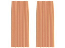 Cortinas de Voile com Bolsos para Varão 2 Pcs Terracota MAISON EXCLUSIVE