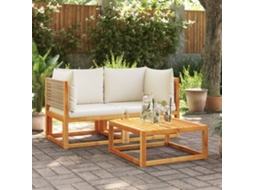 Vidaxl Sofás De Canto De Jardim Vidaxl Com Almofadas 2 Peças Madeira Acácia E Rattan