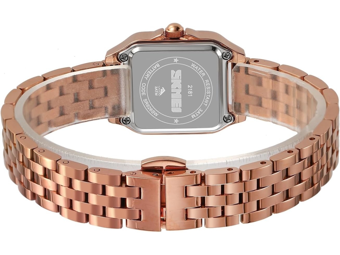 Lurelia Relógio Feminino, Detalhes Com Strass, Aço Inoxidável, Resistente À Água, Prata