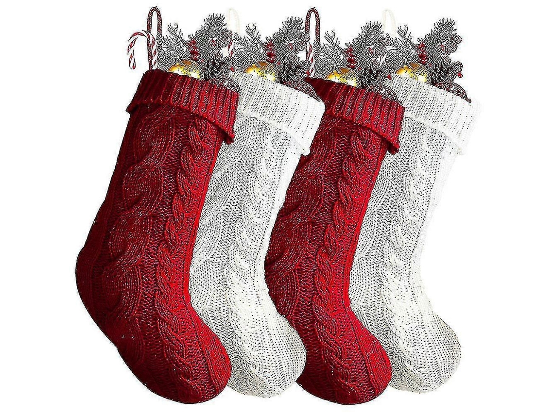 Meias De Natal Grandes Personalizadas Para Decoração De Natal, 18 Polegadas, Brancas. Loja Olysi