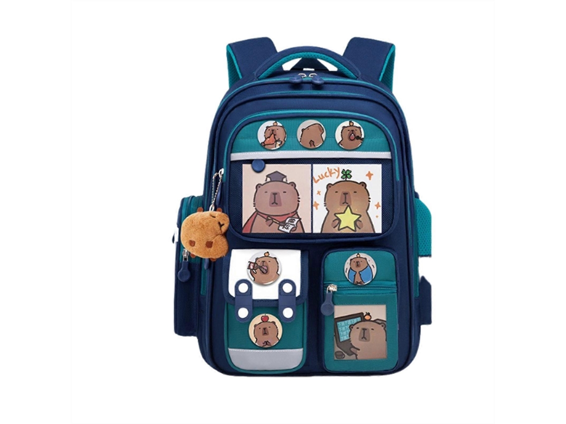 Mochila Fofa De Desenho Animado De Capivara, Espaçosa E Confortável, Ideal Para Escola E Atividades. 01