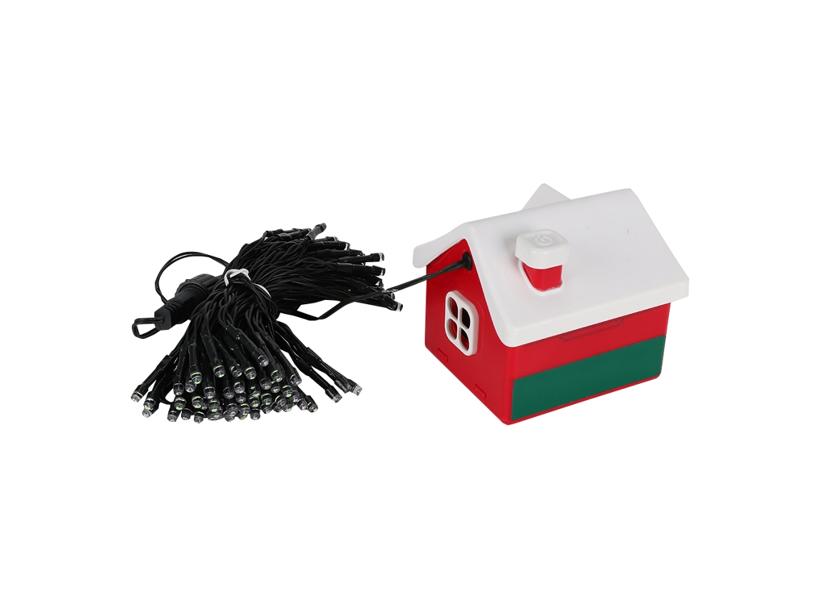 Casa De Natal Mini Ativada Por Água Com Luz De Fio Decoração De Feriado