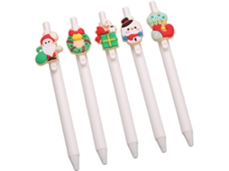 Conjunto De 5/10 Canetas Em Gel, Caneta Neutra, Papai Noel, Tinta Para