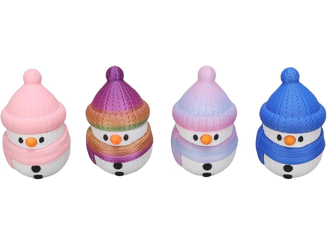 Conjunto de Enfeites de Boneco de Neve Impressos em 3D, 4 Figuras Modernas SFUSHOS