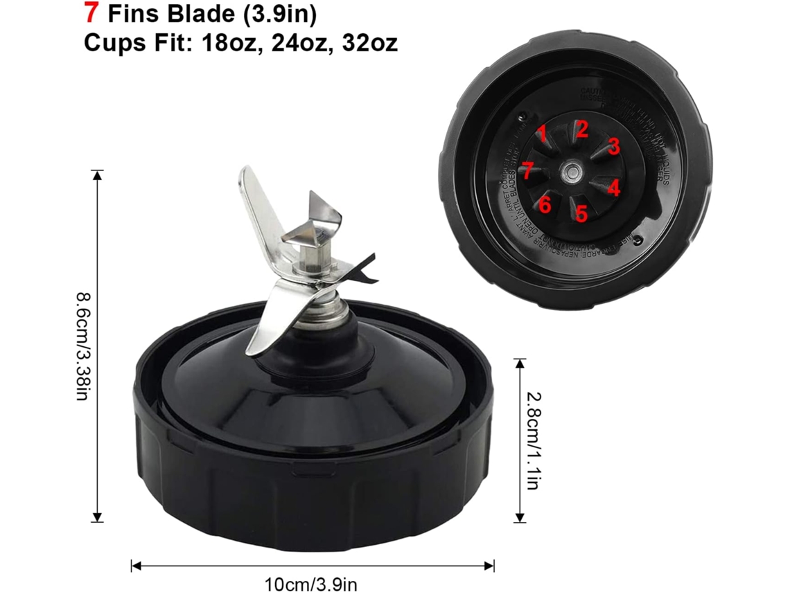 Pacote Com 7 Lâminas De Reposição Para Liquidificador Ninja Pro Extractor, Compatíveis Com Nutri Ninja Auto Iq, Com Vedação De Silicone Sunny Spaces