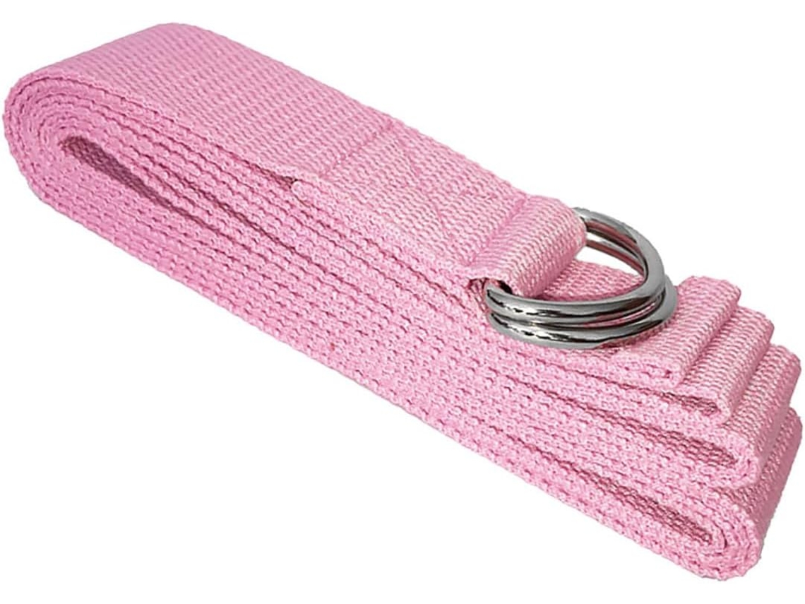 Faixa Elástica De Resistência Para Yoga, Em Poliéster E Algodão, 183x3, 8cm, Rosa, Treinamento Braços Quadris