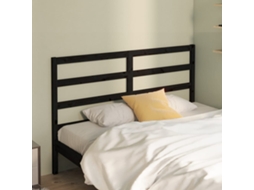 Vidaxl Cabeceira De Cama 166x4x100 Cm Pinho Maciço Preto