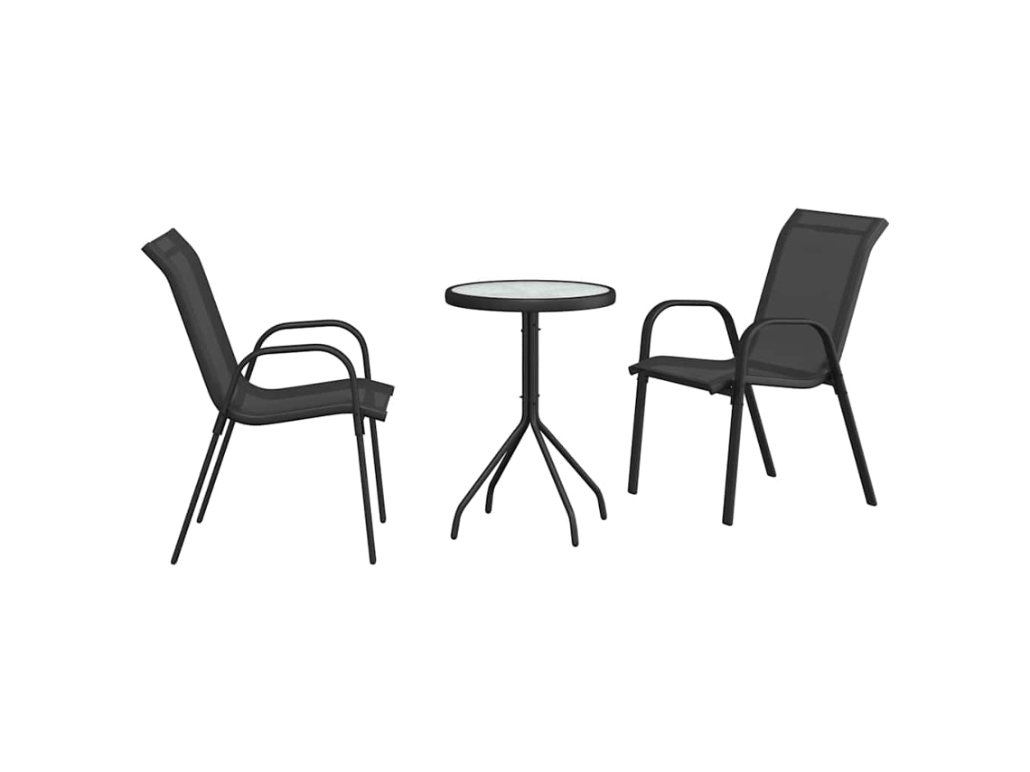 Conjunto Garden Bistrô 3 Peças Preto Aço MAISON EXCLUSIVE