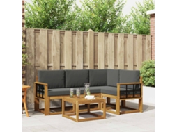 Vidaxl Conjunto De Sofás Para Exterior 5 Pcs Natural E Antracite