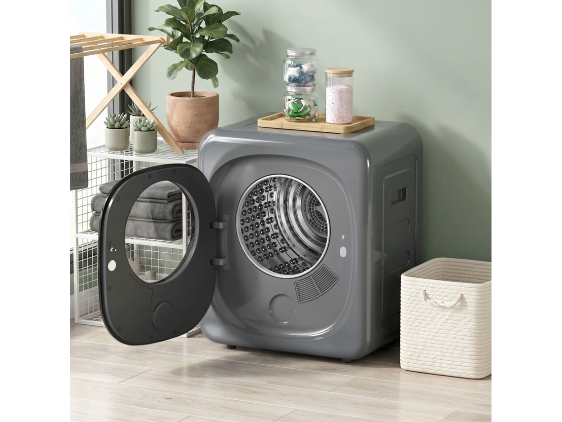 4kg Tumble Dryer Compact Design 5 Modes Timer Gray+black
