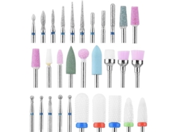 Kit de 30 Brocas para Lixadeira de Unhas com Caixa, Brocas Cerâmicas 3/32 para Unhas de Gel e Acrílico
